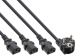 Kaltgeräte-Y-Kabel mit 3 Steckern ca. 1m schwarz