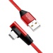 USB-Kabel 2.0 C-Stecker 90° an A-Stecker ca. 1m, Rot, Stoff