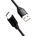 USB-Kabel 2.0 C-Stecker an A-Stecker 1m, Schwarz, Stoff, 15W