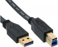 Kabel USB 3.0 1.0m A an B schwarz Flachkabel